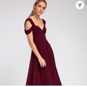 Lulus make me move burgundy formal/bridesmaid dress